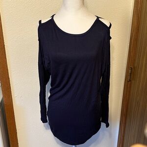 NWOT Hailey & Co. Women's Navy Cold Shoulder Top